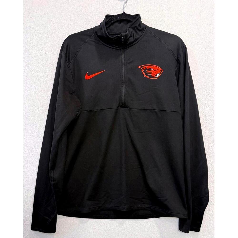 Nike Oregon State Beavers Black Coach Half Zip Jacket - Medium